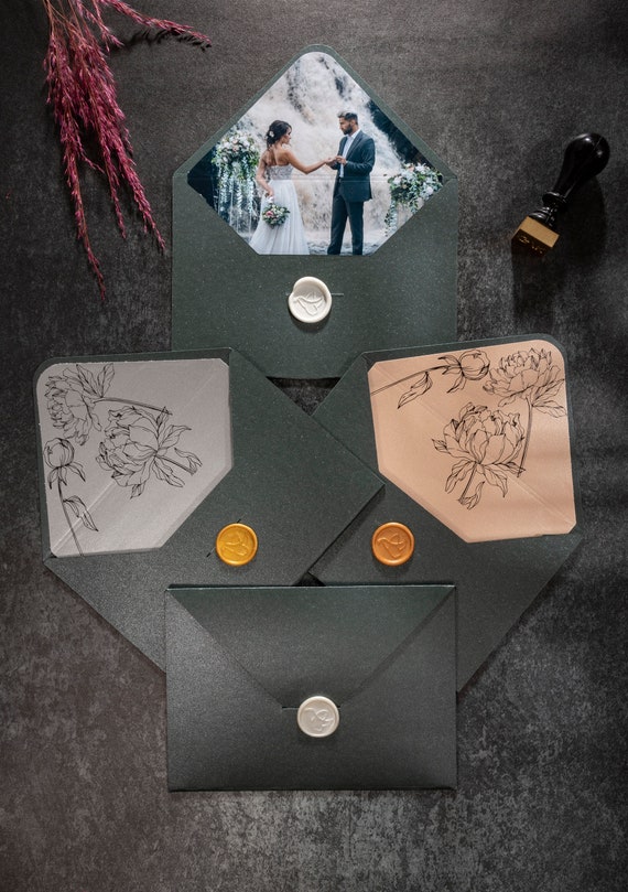 Forest Dark Green Envelopes C6 5x7 or C5 Printed Envelopes Etsy