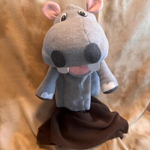 Professional handmade Hippopotamus hand puppet