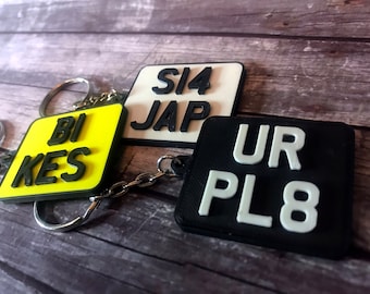 Personalised 3D Number Plate Keyring: JDM Car Enthusiast Motorbike Accessory
