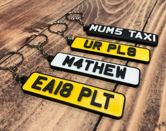 Personalised 3D Keyring Number Plate License Plate Keyring Unique Gift