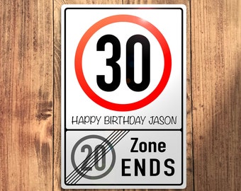 Personalised Happy Birthday Sign Custom Decoration Interior or Exterior Quality Printed Metal