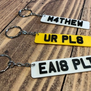 Personalised Keyring Number Plate License Plate Keyring Unique Gift image 1