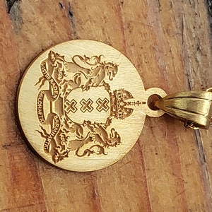 Personalized necklace,coat of arms necklace,engravable and embossable necklace,Gold filled pendant,Custom made pendant,Handmade necklace