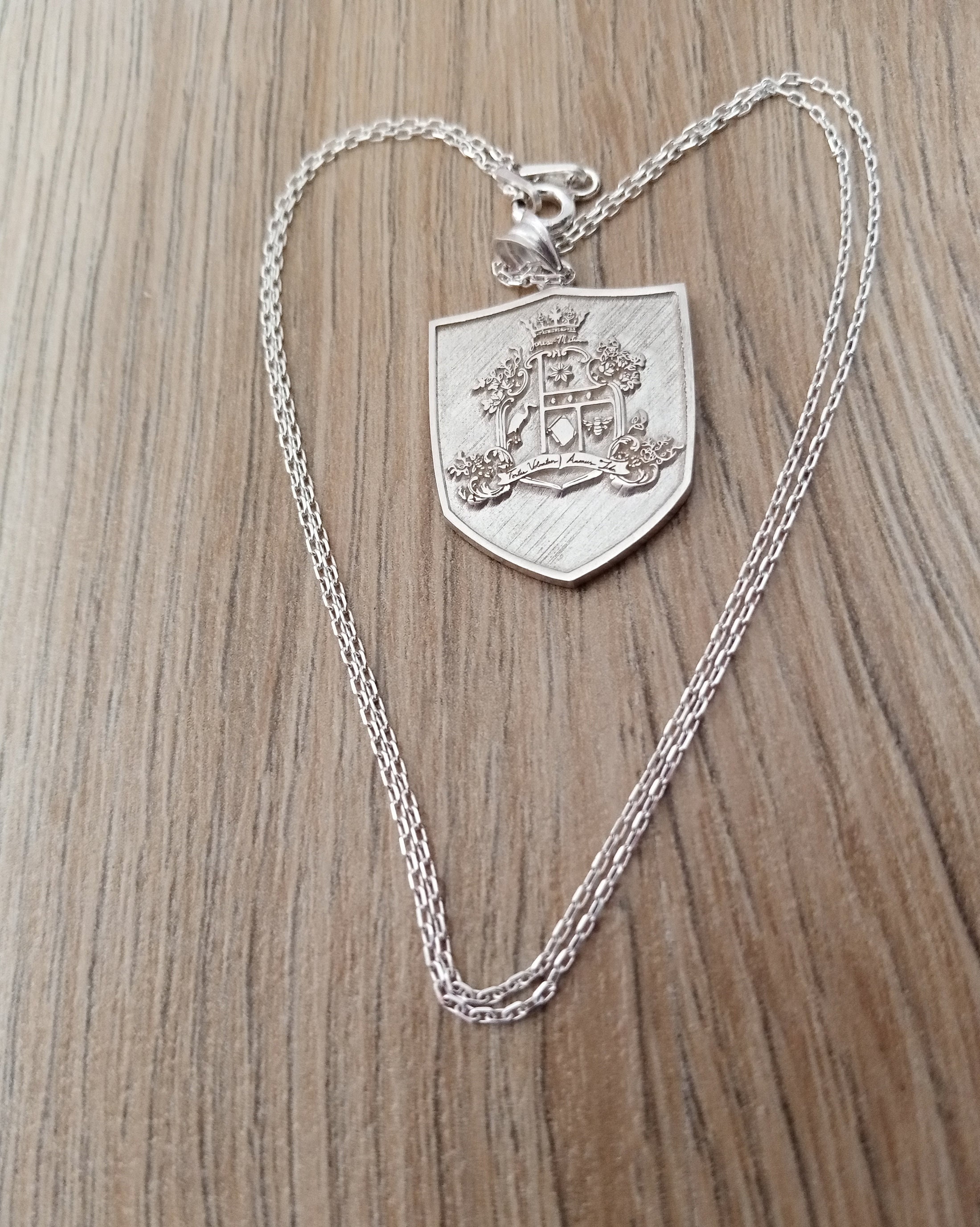 Family Crest Necklace Mens Necklace Custom Made Family Crest Etsy