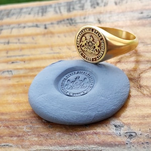 Custom Family Crest Ring,Valentine&#39;s Day Gift,Gold Filled Embossed Ring,Father day gift,Custom ring gift