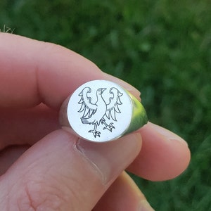 Personalisierter Siegelring mit Gravur, Vogel-Siegelring, Siegelring aus Sterlingsilber, Siegelring aus Sterlingsilber, Weihnachtsring Siegelring, Geburtstagsring