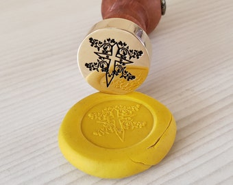 Custom Brass Wax Seal Ring, Family Crest, Handmade