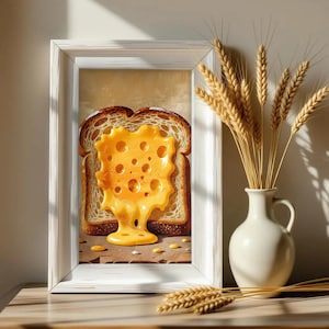 Grilled Cheese Poster: Maximalist Kitchen Wall Art (Digital Download
