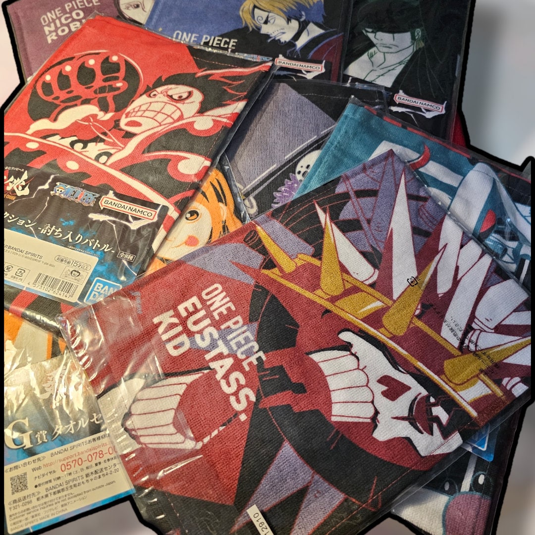 Ichiban Kuji One Piece Dramatic Memories - H Prize Towel Collection Complete Set of 8 Types