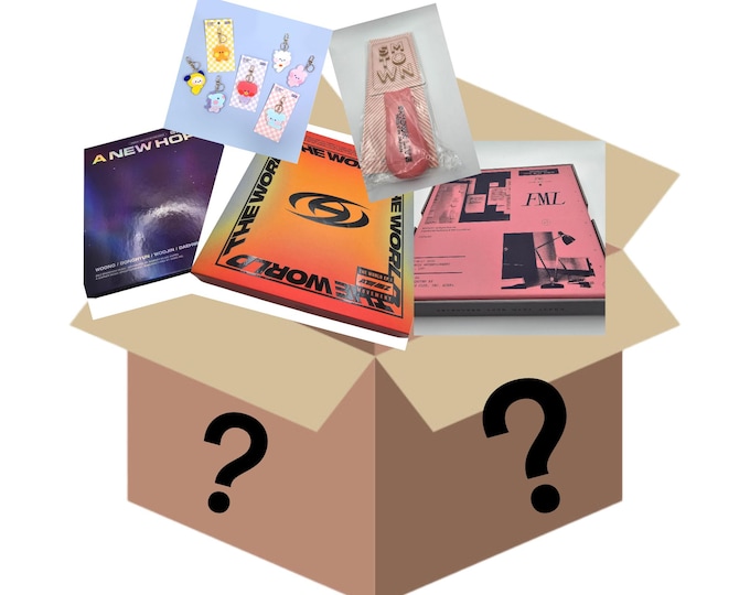Official K-POP mystery box:BTS, BT21, ATEEEZ, seventeen, Nct127, straykids, iz*one, Twice, dreamcatcher and more!