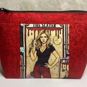 Buffy the Vampire Slayer Zipper Pouch, Buffy Makeup Bag, Tarot Card Pouch, Gothic Cosmetic Bag, Limited Edition Fan Gift