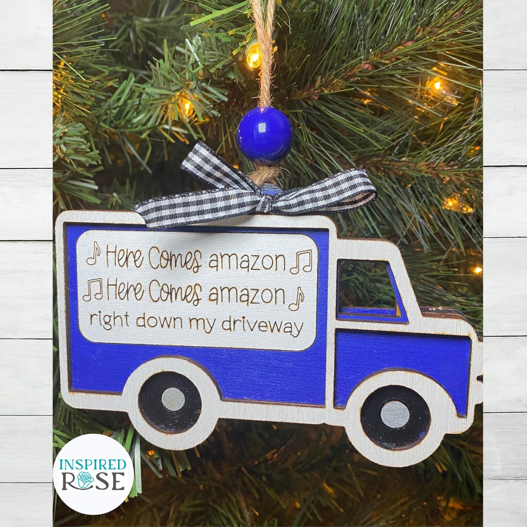 Loading Sticker Gift Delivery Truck Gift Card Holder Ornament | Unique Christmas Ornament ...
