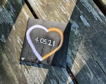 Custom Heart & Date Mini Canvas