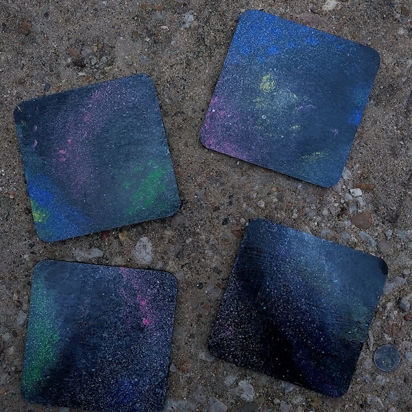 Colorful Galaxy Coasters