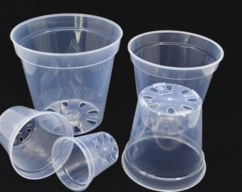 Clear Nursery Pots For Aroids, Soil, Lechuza Pon - 6, 8, 10, 13, 15, 18 cm diameters