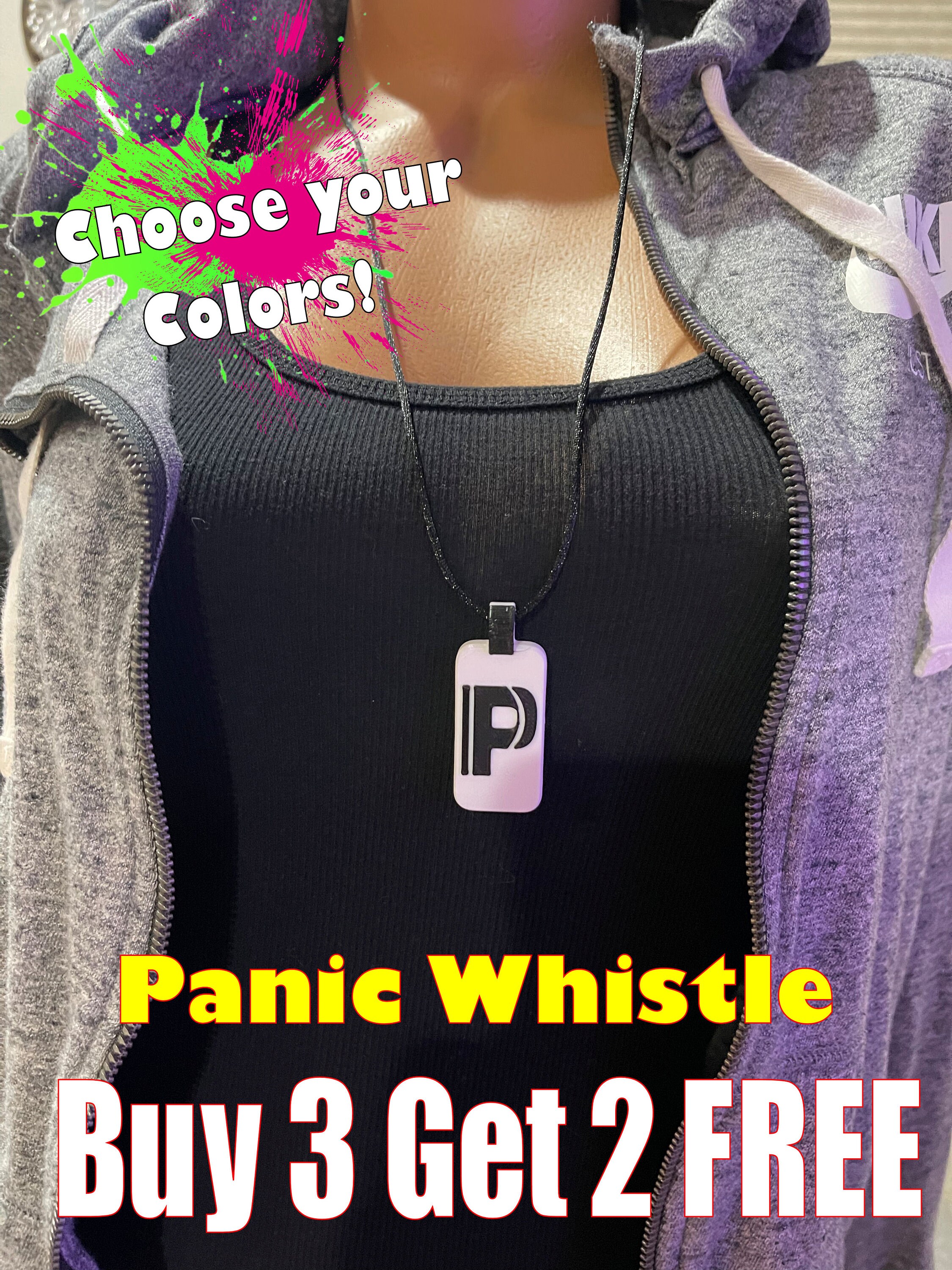 Pete's Promise Panic Whistle Necklace - Pick your Colors