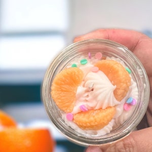 Orange Chiffon Cake Mason Jar (8oz) Whipped Dessert Organic Soy Wax Candle