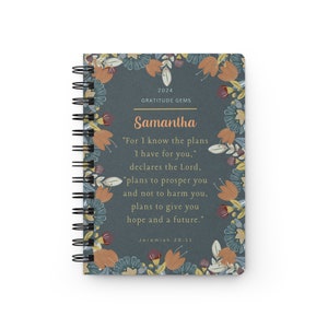 PERSONALISIERTES religiöses Notizbuch, Bibel Journal, Gebets Notizbuch, christliches Geschenk für Frauen, Taufgeschenk, Spiralbindung