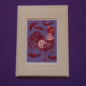 Carte de vœux Linocut Signe du zodiaque