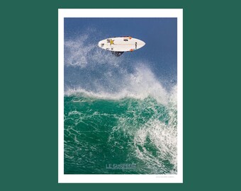 Poster Surf / Grosse vague / Surfeur / Aerial / Air / Parallèle / Océan / Affiche surfeur