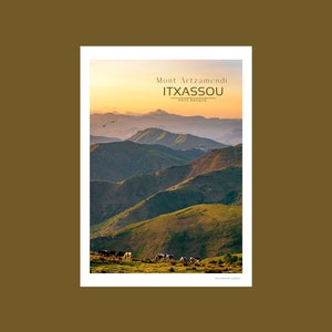 Itxassou poster / Basque Country / Artzamendi / Landscape / Wall art / Poster / Deco