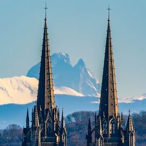 Affiche / Bayonne / Cathédrale / Pic du midi d'Ossau / Montagne / Pyrénées / Deco / Affiche photo / Pays Basque / Béarn image 3