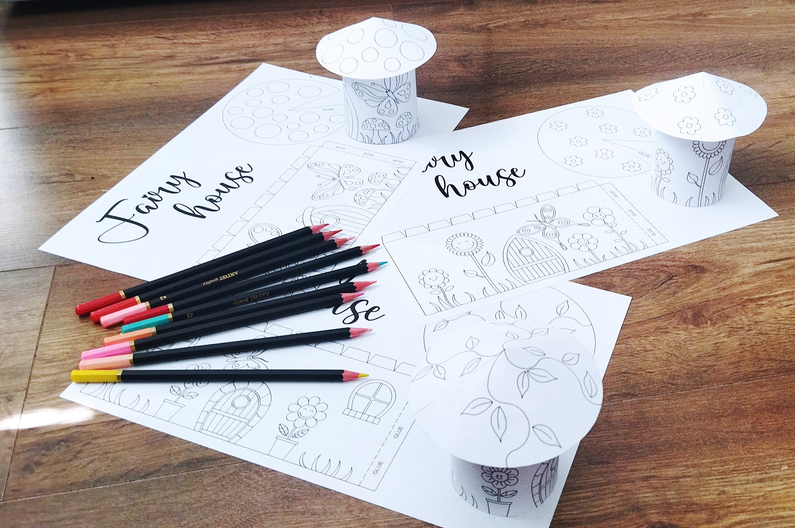 Fairy Paper Houses Template Printable Craft Sheets, Activity Sheets ...