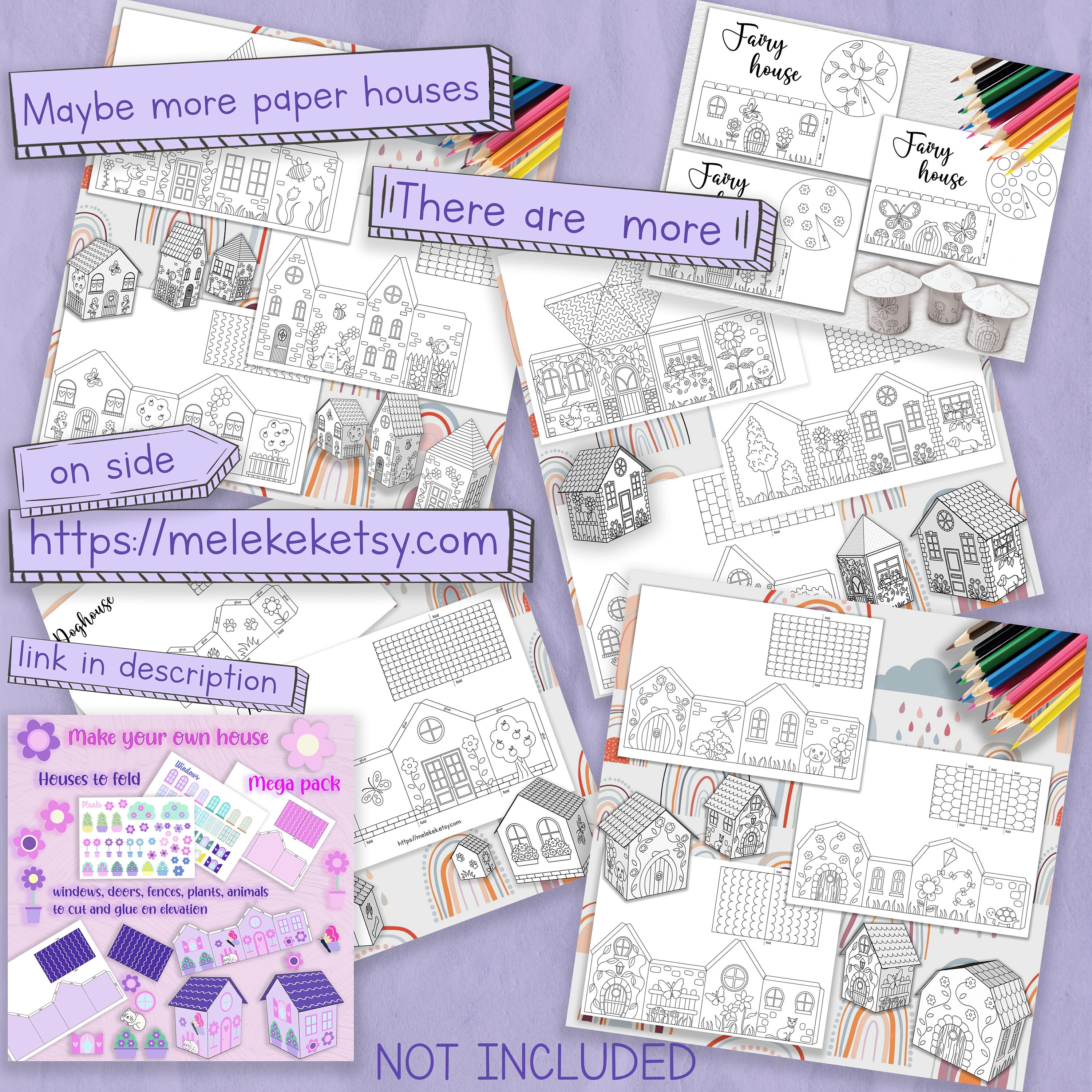 Paper House and Doghouse Template Printable Craft Sheets Paper Craft Paper House and Doghouse Template Printable Craft Sheets Paper Craft