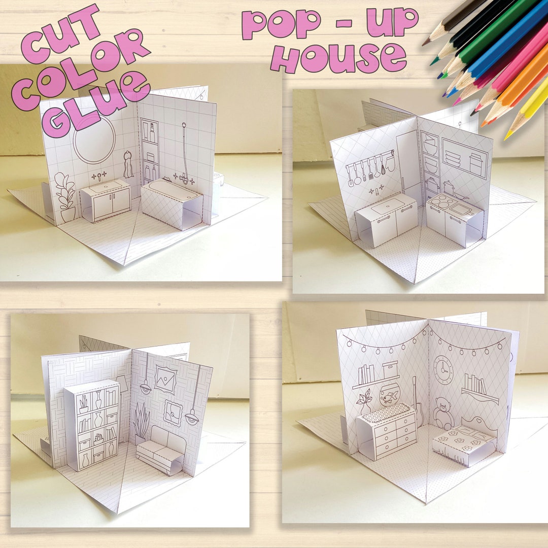 Pop-up Paper House Template Printable Craft Sheets, Activity Sheets ...