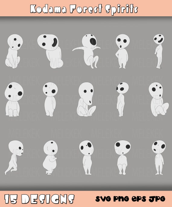 Kodama Forest Spirits Princess Mononoke SVG EPS PNG, Anime