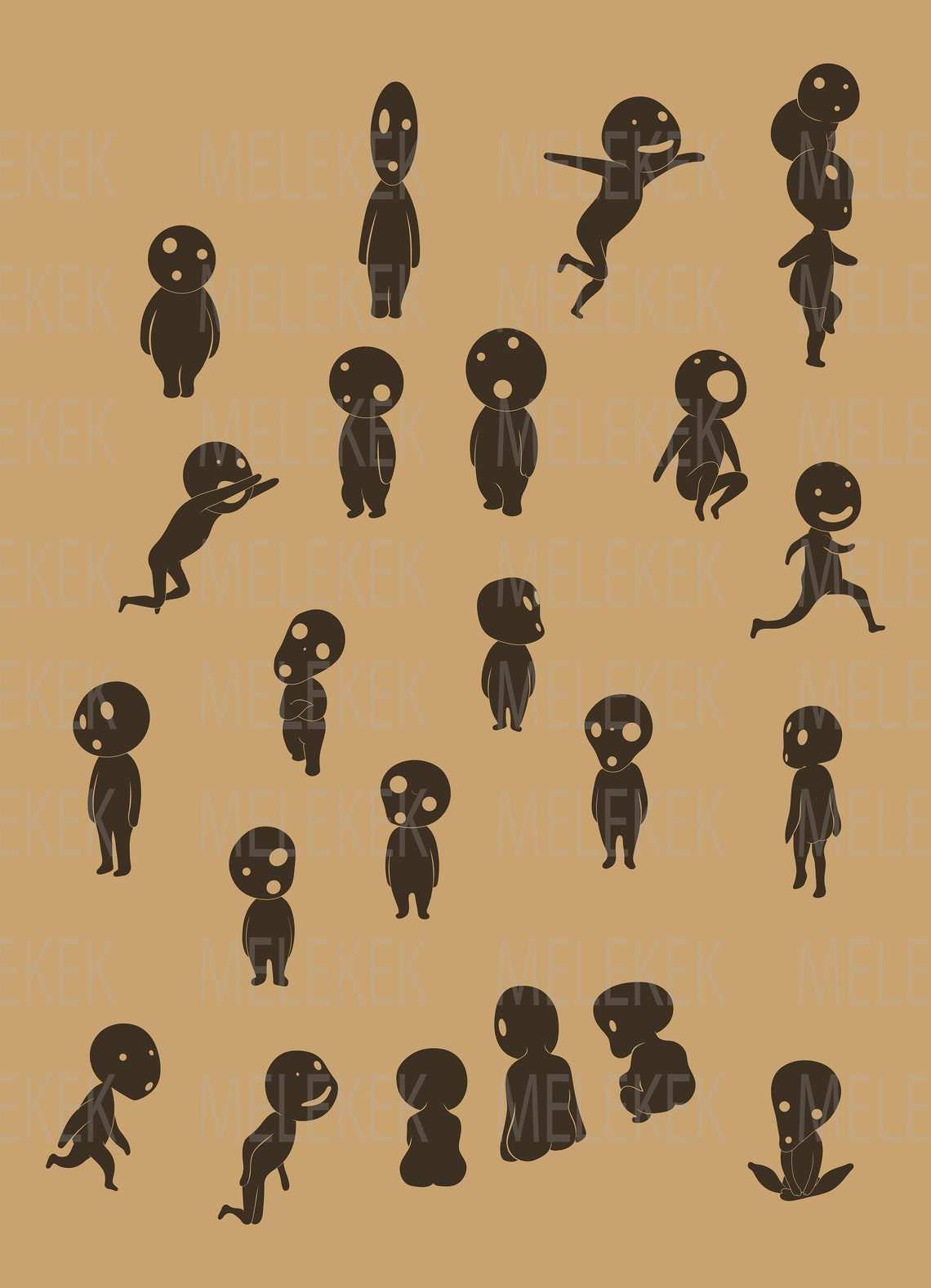 Kodama Forest Spirits Princess Mononoke SVG EPS PNG, Anime Svg, Kodama ...