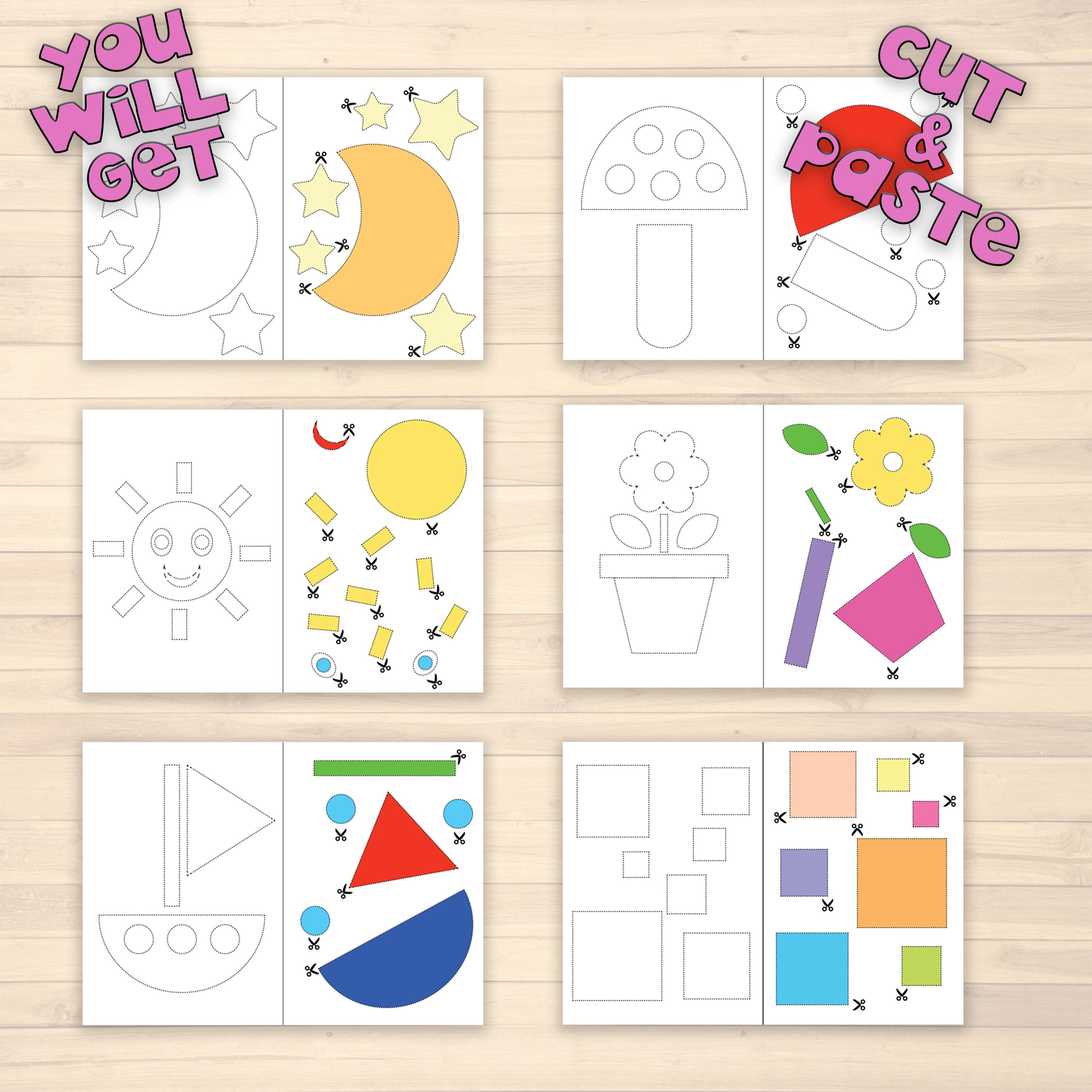 Montessori Cut and Paste Preschool Activities, Paper Kids Craft ...