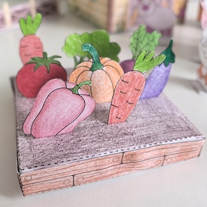 Farm 3d Paper template Printable Craft Sheets, Farm diorama, Activity Sheets, Paper Craft Kit, Farm Coloring pages, animals barn 3d paper image 16