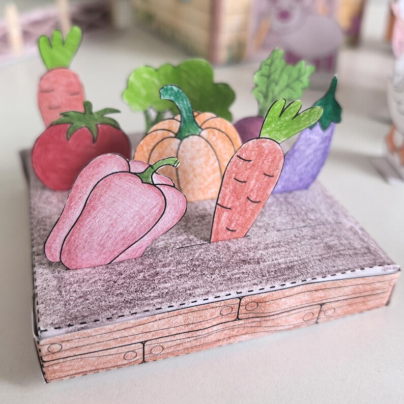 Farm 3d Paper template Printable Craft Sheets, Farm diorama, Activity Sheets, Paper Craft Kit, Farm Coloring pages, animals barn 3d paper image 16