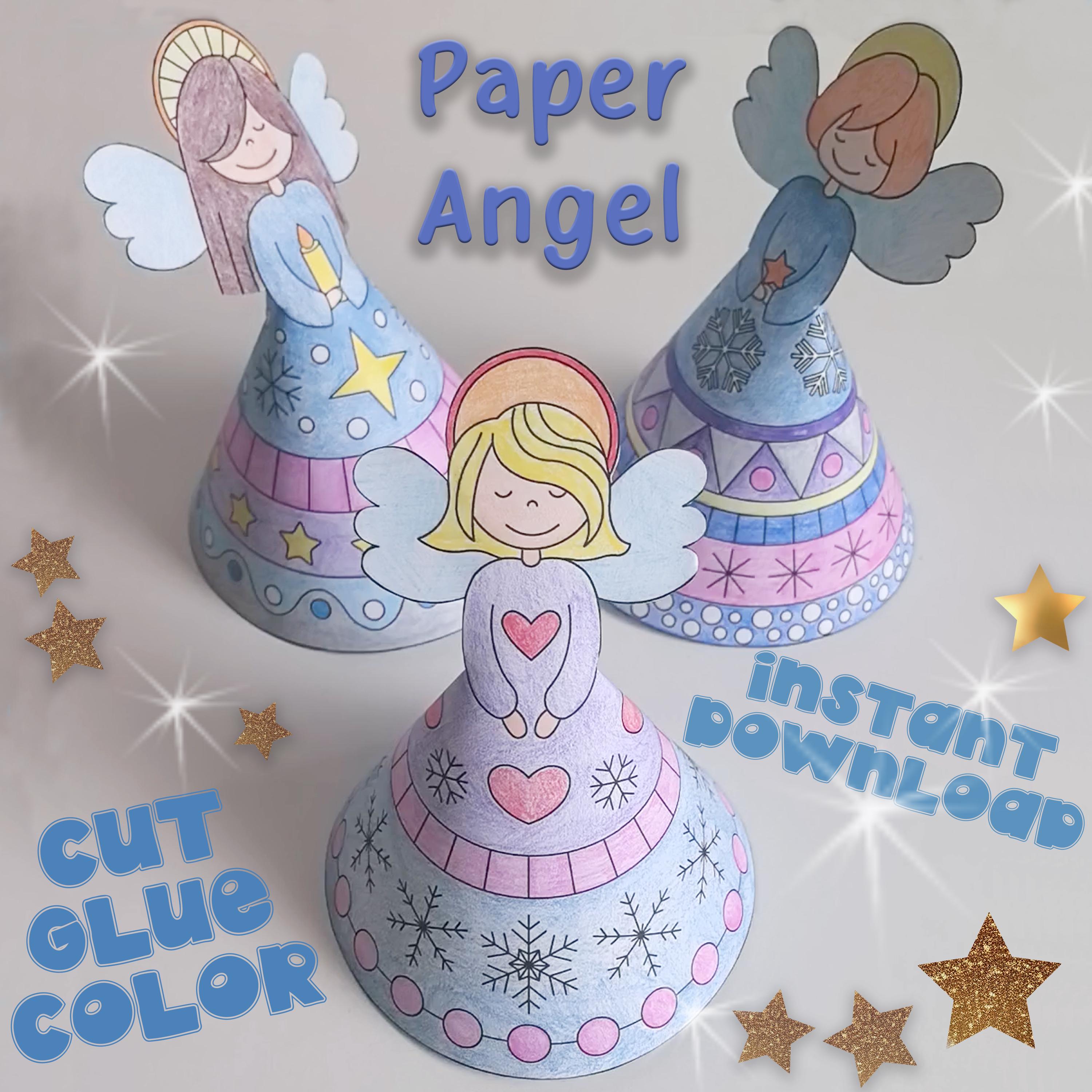 40 Sweet and Easy Angel Crafts for Kids To Make! 13 Paper craft angels template Printable Craft Sheets, paper angels 3D…