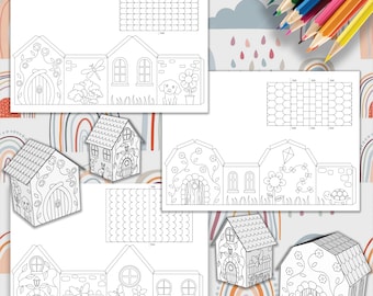 Paper Houses Printable Craft Sheets, Activity Sheets, Paper Craft Kit ...