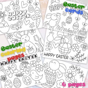Oster-Malvorlagen, druckbare Osterkarte, Osterhase, Osterkritzeleien, Banner mit Osterkarten-Geschenken, Oster-Malbuch