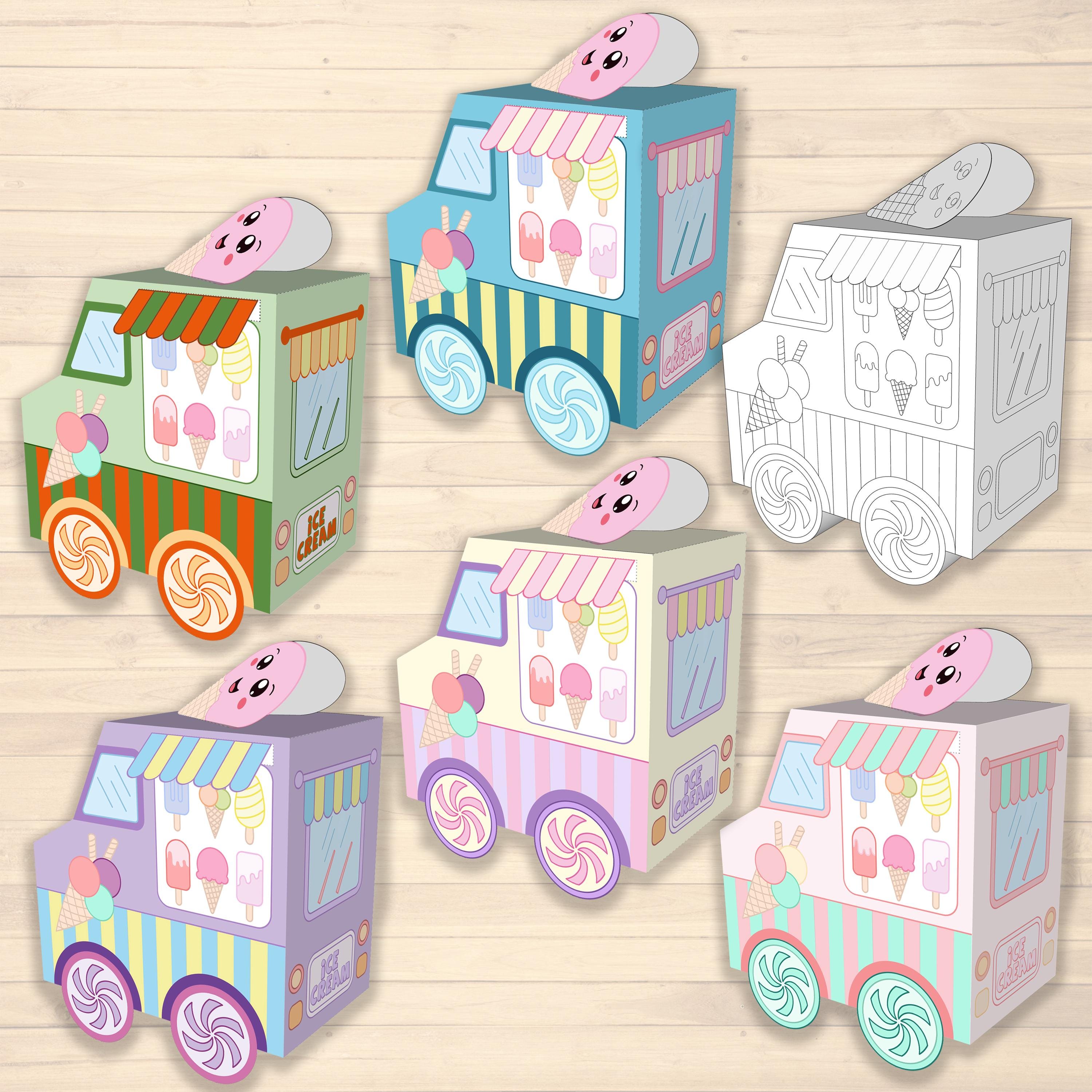 Ice Cream Truck, Template Printable Craft Sheets, Ice Cream Shop Paper