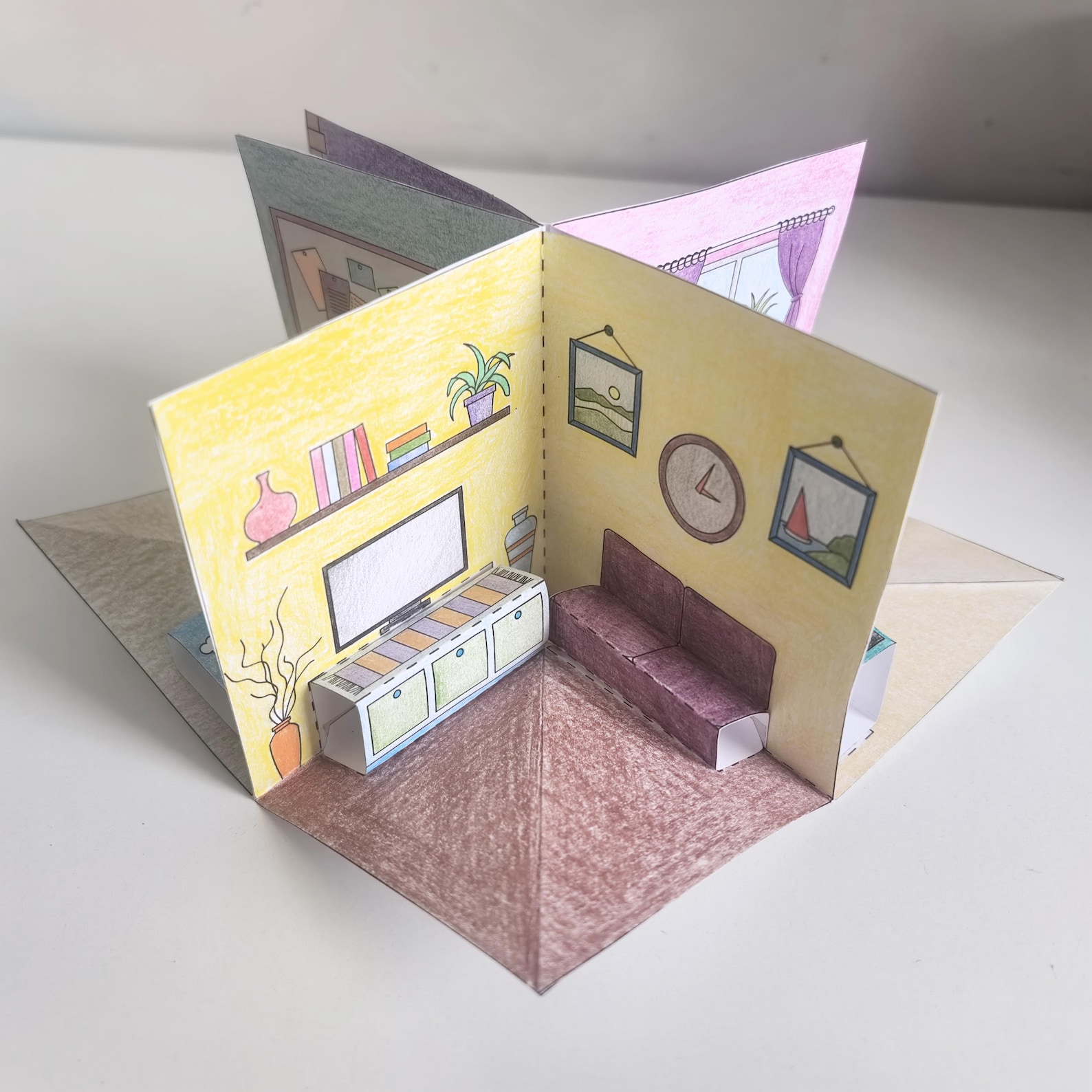 Pop-up Paper House Template Printable Craft Sheets, Activity Sheets ...