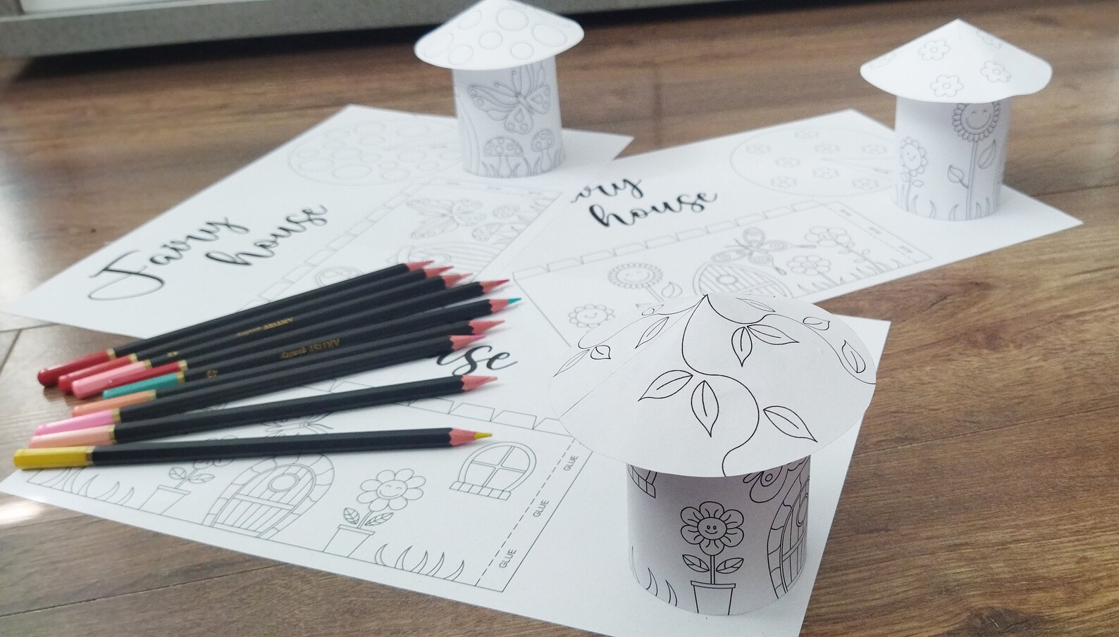 Fairy Paper Houses Template Printable Craft Sheets, Activity Sheets ...