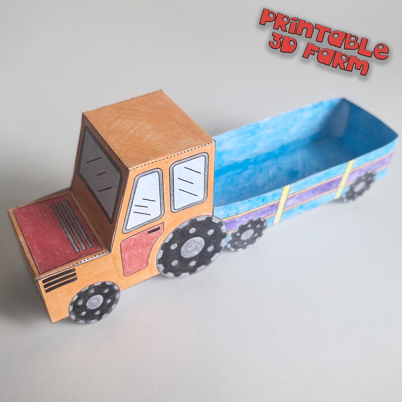 Farm 3d Paper template Printable Craft Sheets, Farm diorama, Activity Sheets, Paper Craft Kit, Farm Coloring pages, animals barn 3d paper image 19