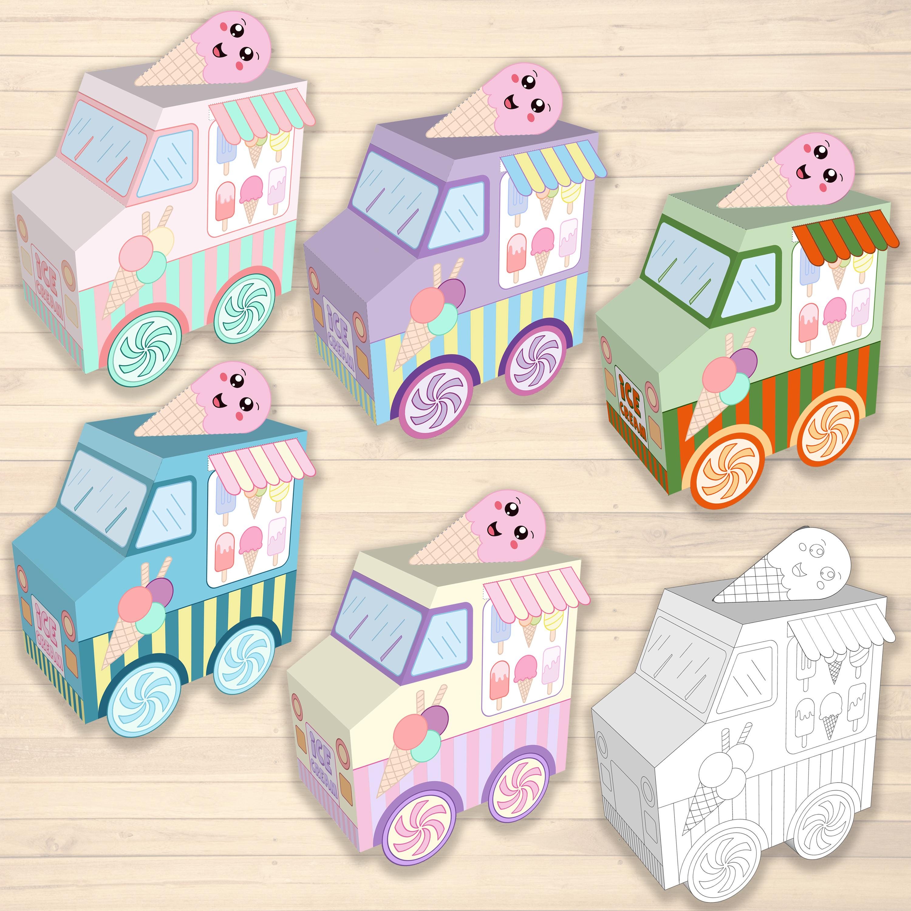 Ice Cream Truck, Template Printable Craft Sheets, Ice Cream Shop Paper