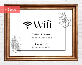 Airbnb Wifi Sign Template | AirBnb Sign | VRBO | House Manual | VRBO Template | Wifi Template | Super Host Sign | Welcome template