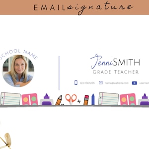 Email Signature Template Teacher | Signature Logo | Gmail Signature Template | Email Template | Gmail.com | Email | Teacher Email Signature