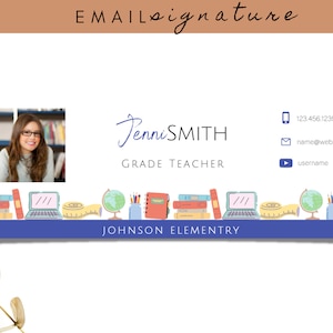 Email Signature Template Teacher | Signature Logo | Gmail Signature Template | Email Template | Gmail.com | Email | Teacher Email Signature