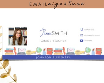 Email Signature Template Teacher | Signature Logo | Gmail Signature Template | Email Template | Gmail.com | Email | Teacher Email Signature