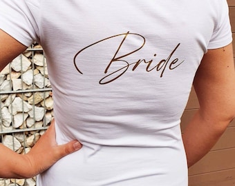 Bride T Shirt zum Junggesellenabschied Shirt JGA T-Shirt Team Bride Hochzeit Feier