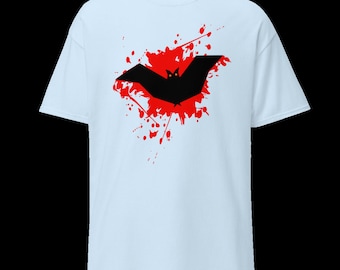 Halloween Shirt Tshirt zu Halloween Blut Fledermaus Happy Halloween T-Shirt