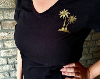 Palmen T Shirt, Unisex, minimalistisch