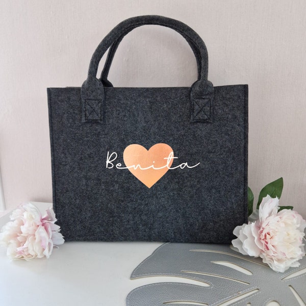 Filz Tasche Shopper Personalisiert Shopping Bag Einkaufstasche